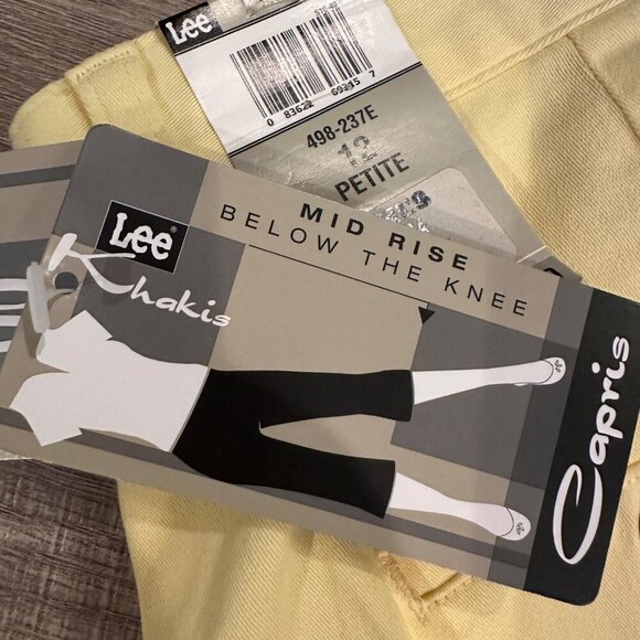 Lee Yellow Stretch Cropped Pants 12 Petite Womens Comfort Fit NEW - Picture 10 of 10